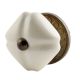Solid Cream Medium Square Ceramic Wardrobe Knob